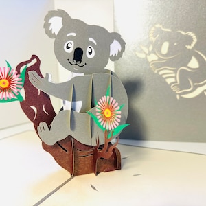 Cartão de felicitações pop-up 3D com flores de noz-moscada australianas, origami de agradecimento, lembrança artesanal, SYDNEY, COMPRE ONLINE https://origamipopcards.com/