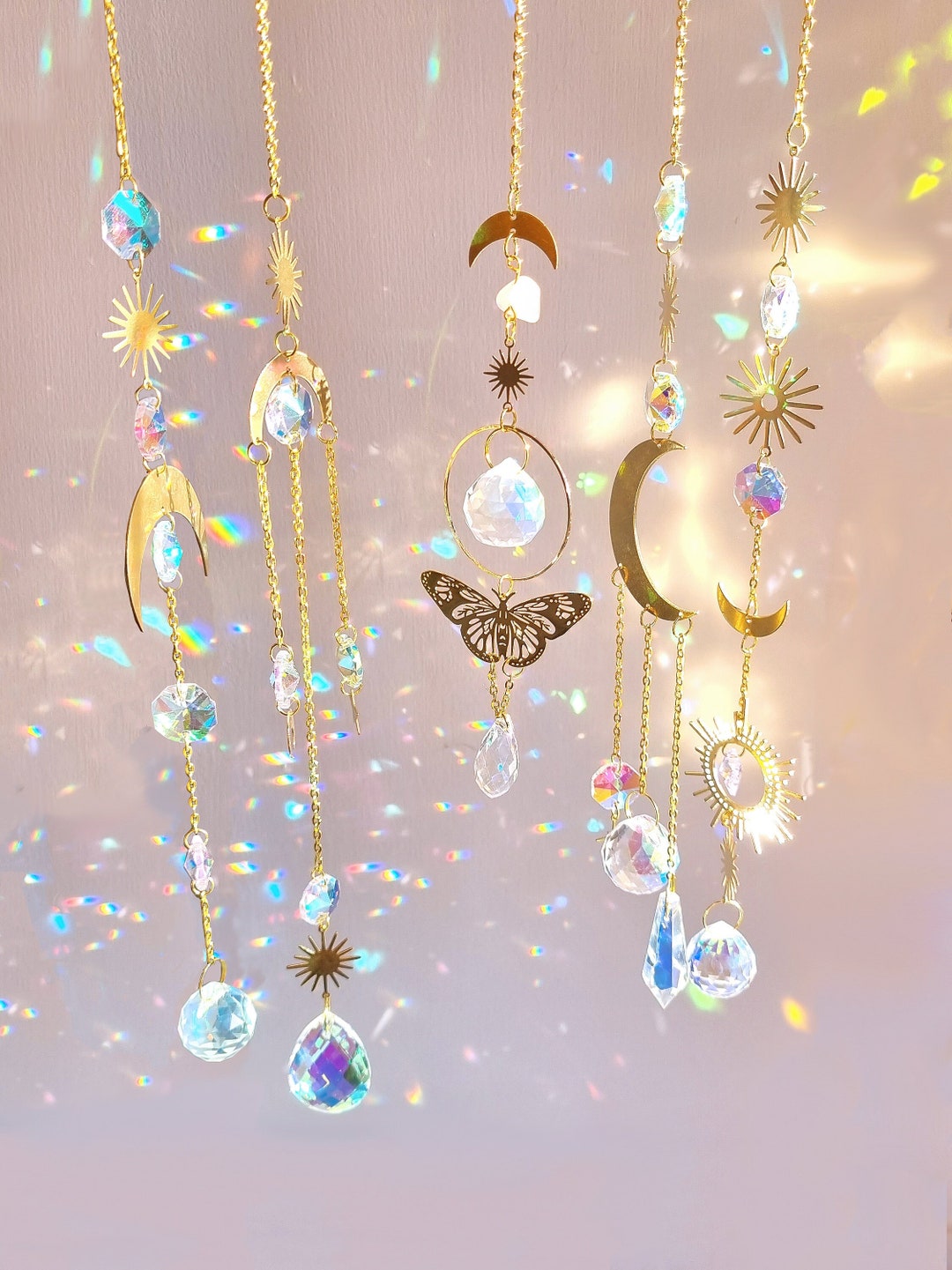 Crystal Suncatcher Light Reflection Catcher Moon Evil Eye Rainbow Maker ...