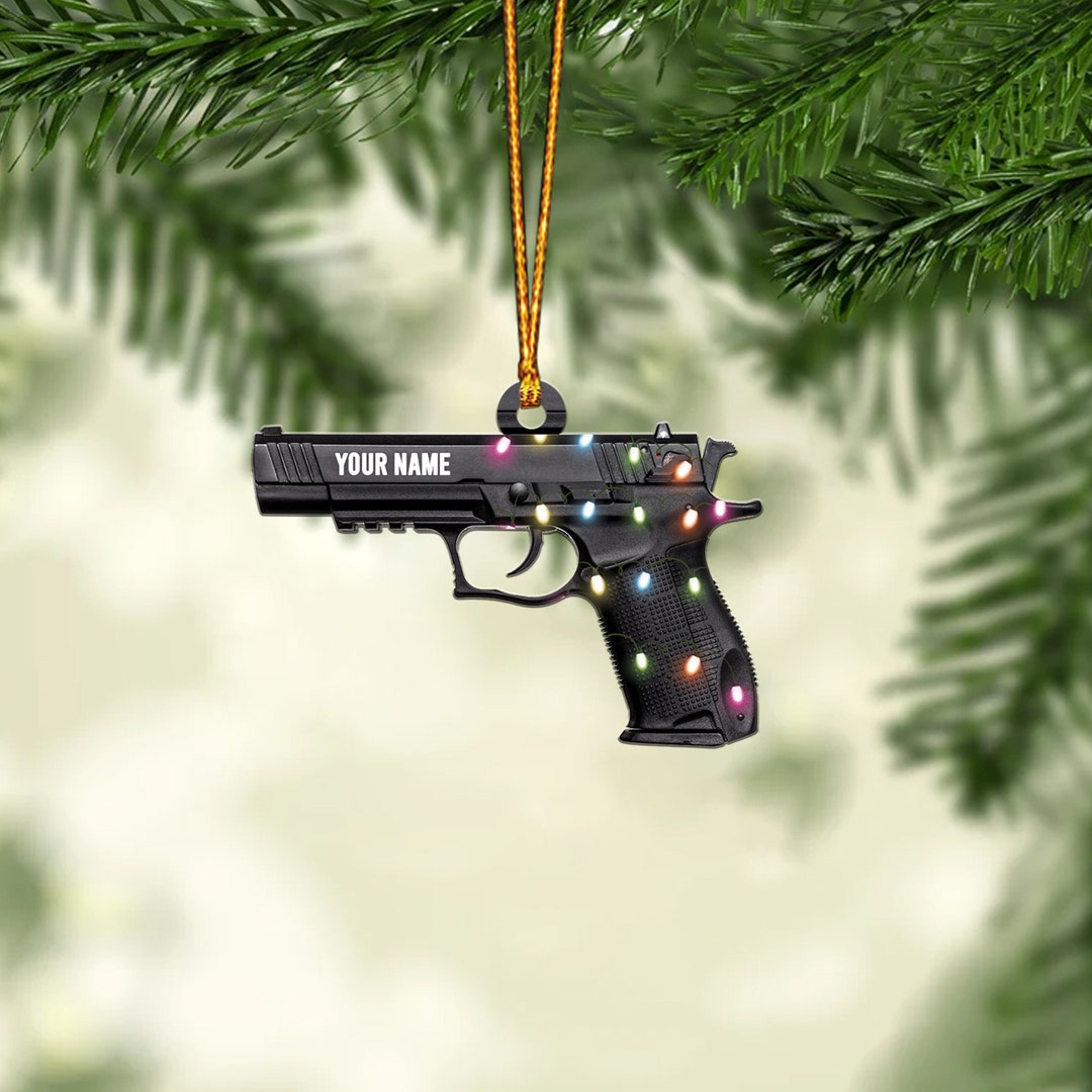 Black Gun Christmas Light Ornament Christmas Tree Decor Etsy