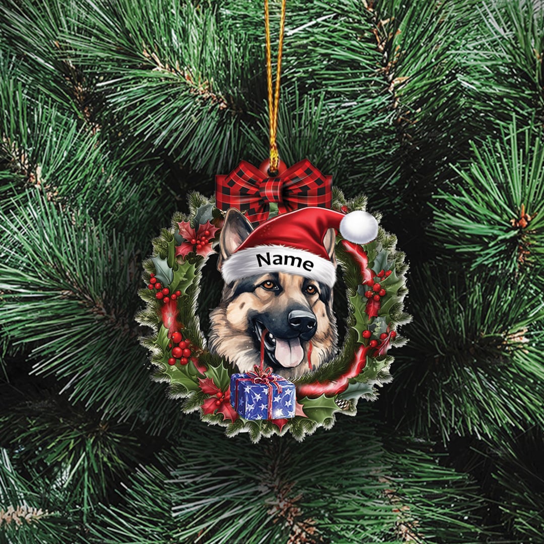 Custom German Shepherd Ornament Christmas Tree German Etsy
