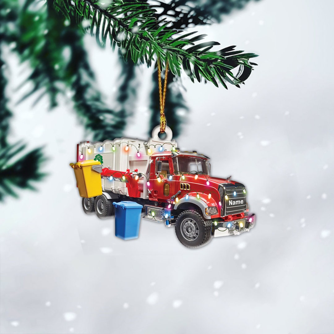 Personalized Garbage Truck Christmas Ornament Trash Truck Etsy