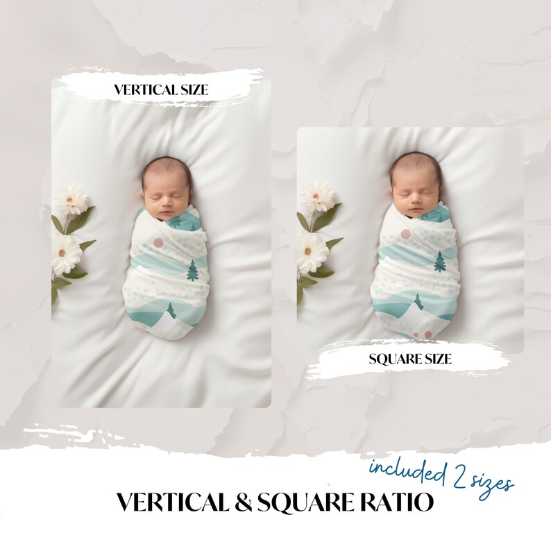 PSD Baby Swaddle Blanket Mockup, PSD Smart Object, Nursery Blanket