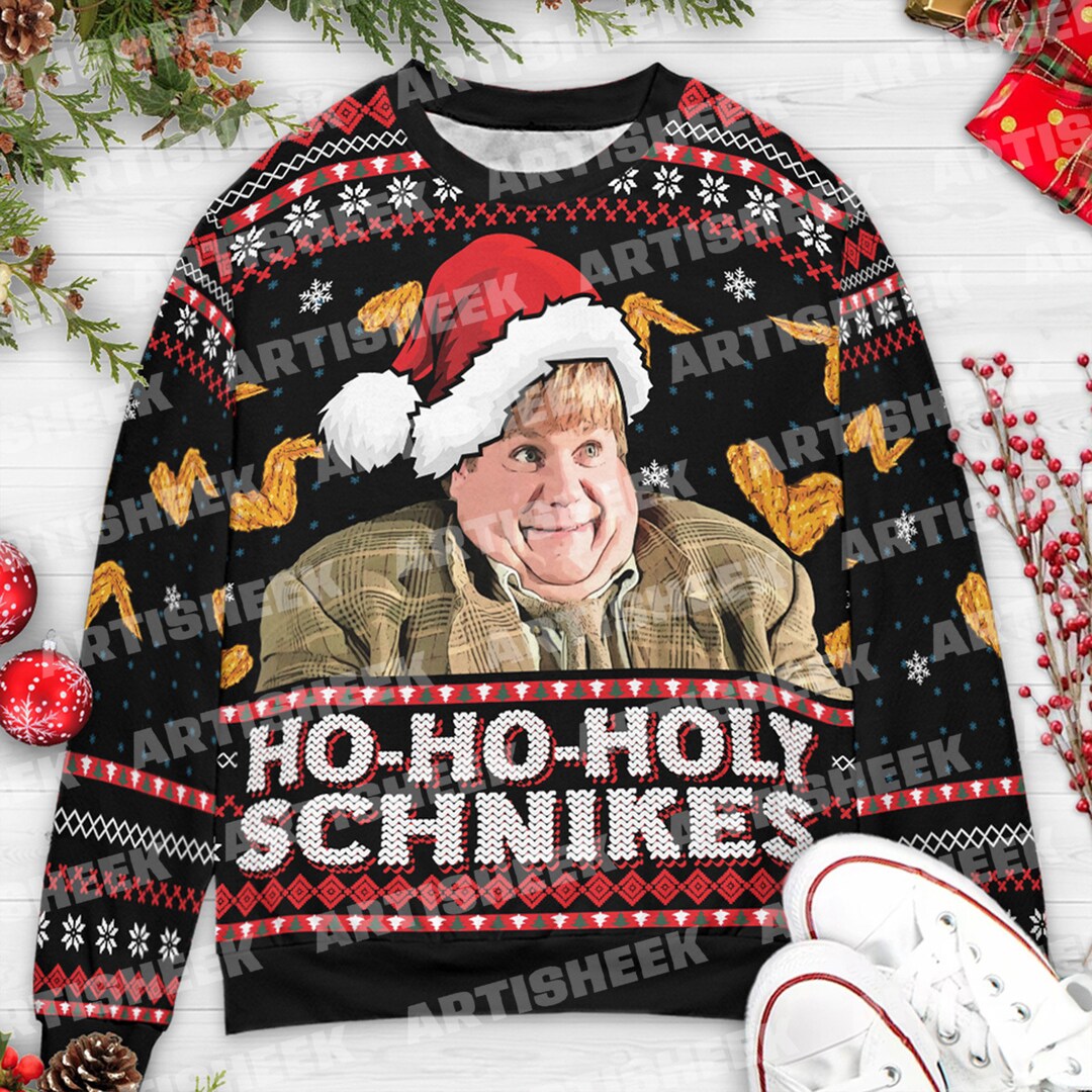 Tommy Boy Chris Farley Christmas Sweater Hohoho Holy Schnikes Etsy