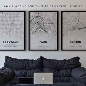 Mapa personalizado da cidade, qualquer cidade, mapa personalizado, pôster de mapa personalizado, mapa personalizado, sua cidade, arte de parede para impressão, download digital para presente