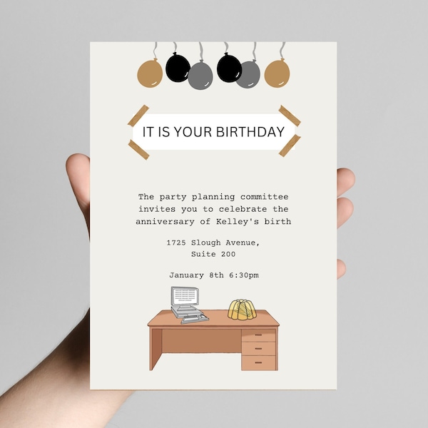 The Office Inspired Birthday Party Invitation - Instant Download