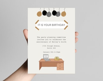 The Office Inspired Birthday Party Invitation - Instant Download