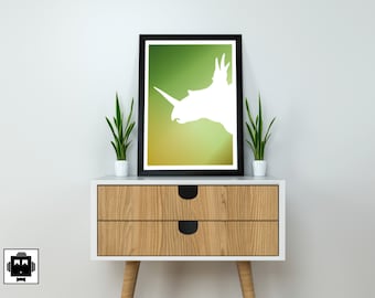 Dinosaur Wall Art, Triceratops, Silhouette