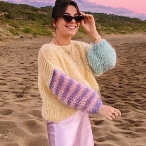 Suéter EUPHORIA de punto de lana de alpaca y mohair para mujer, prendas de punto para exteriores, suéteres de invierno para mujer