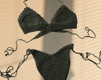 Maillot de bain en tricot Ensemble de bikini au crochet