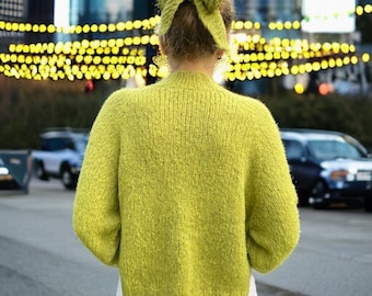 Chunky Alpaca & Wool Sweater - Handmade Knit Pullover in Loose Fit