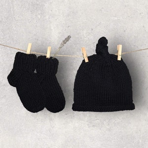 Completo per bambino in maglia Set di vestiti per neonato Lana merino Completo per ritorno a casa Set cappello e calzini per bambino in maglia