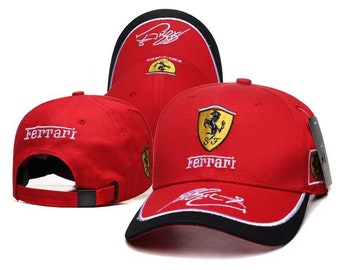 Vintage Ferrary baseball cap, F1 style car racing cap, Unisex trucker hat, sport gift for racing fans, Birthday gift for him