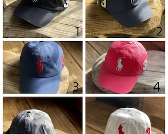 Chic embroidered hat, Ralph Lauren baseball cap,Vintage unisex baseball cap,gift