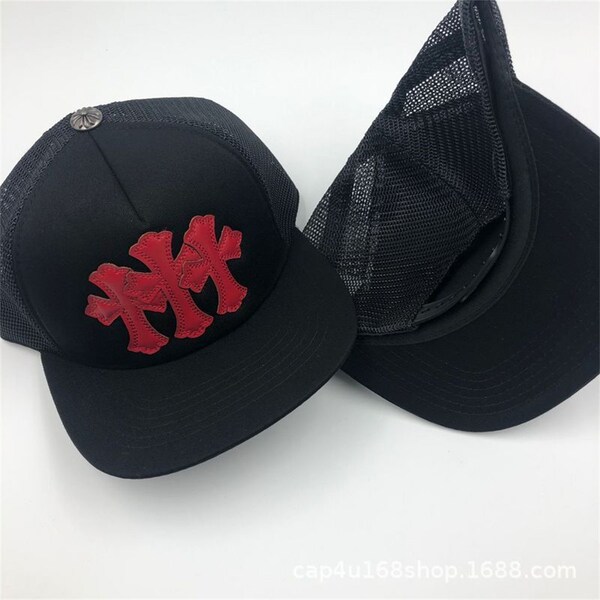 Handmade Chromeheart style fancy red cross baseball Cap,CH Gothic Hat baseball Black Trucker hat ,  birthday gift for him