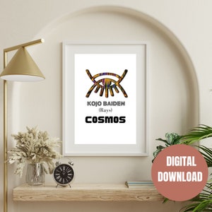 KOJO BAIDEN(Rays) Wall art decor is an Elegant Adinkra symbol with Kente design, modern home decor, African wall art, 3D look, Digital PRINT