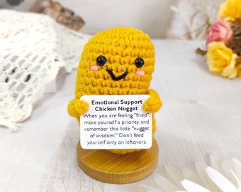 Crochet Chicken Nugget,Emotional Support Chicken, Handmade Custom Gift, Desk Decorations, Gift for best friend, Interesting Gifts