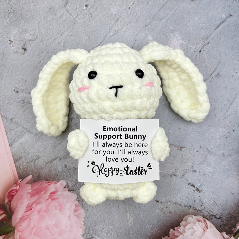 Handmade Crochet Bunny Plush: Easter Gift, Emotional Support Gift - Etsy