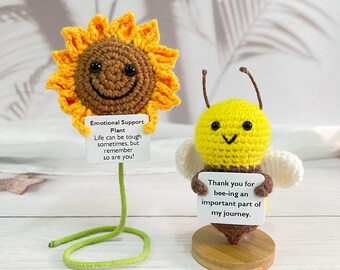 Marguerite Tournesol Au Crochet Faite Main : Cadeau Végétal De Soutien émotionnel, Merci, Cadeau De Sympathie, Décoration De Bureau - Canada