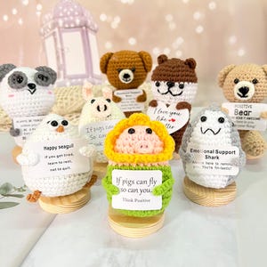 手作りかぎ針編みの動物シリーズ、感情サポートギフト、子供/家族/友人/クラス/チームへの励ましギフト、お土産