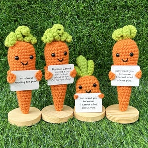 Personalized Crochet Carrot Gift,Smiling Crochet Caring Carrot Family Set,Handmade Knitted Carrot Desk Accessory,Thoughtful gifts,Love Gifts