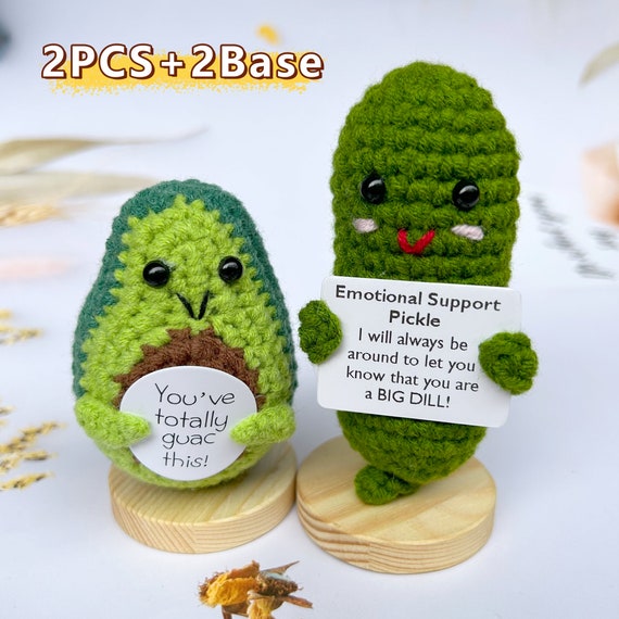 HANDMADE EMOTIONAL SUPPORT Pickled Cucumber Gift,Crochet Support