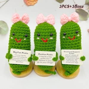 Emotional Support Gift,Crochet Positive Pickle,Big Dill Pickle,Handmade Custom Gift for Family/Friend/Class,Handmade Gift for Office Lady