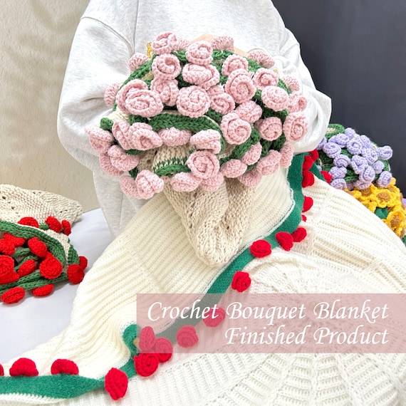 花束ブランケット♡大きめのローズ♡インテリア♡土日500円OFF 花束ブランケット大きめのローズインテリア土日500円OFF