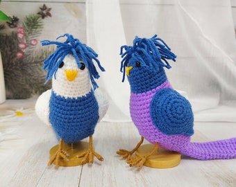 Crochet Parakeet, Crochet Animals Gift, Funny Gift for kids/family/friend/class/team, Desktop decoration, Gift for bird enthusiasts