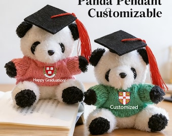 Customized Logo Graduation Panda Pendant, Graduation Cap, Class of 2026, Commemorative Gift Plush