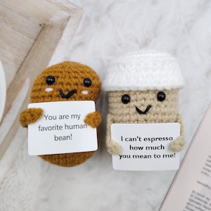 Handmade Crochet Coffee Cup and Bean,You are my favorite human bean!,Gift For Family/Friends,Love gift,Teacher Appreciation