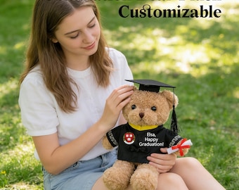 Customizable Graduation Bear Plush Doll, Class of 2026 Commemorative Gift