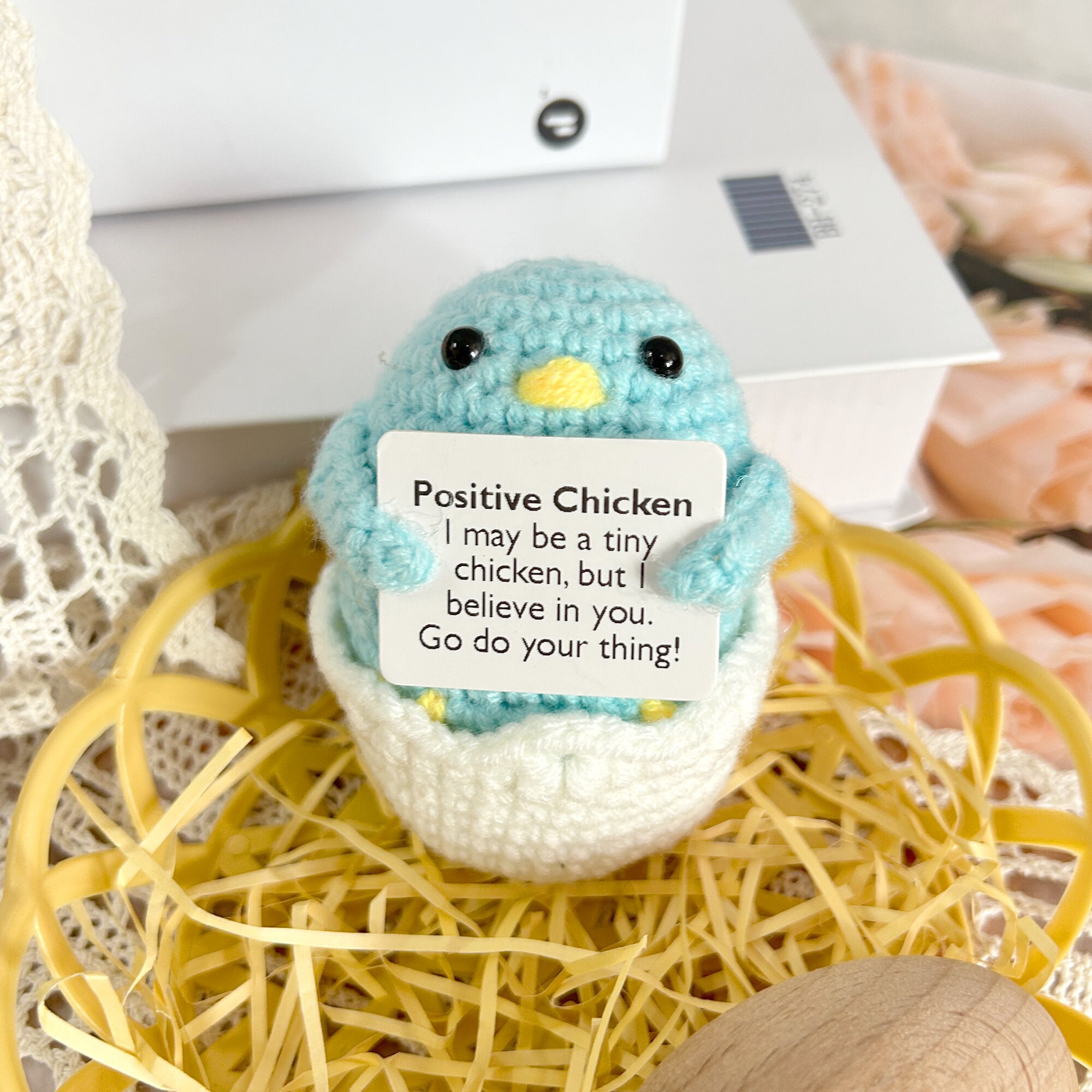 Handmade Crochet Chicken Plush - Encouragement Gift For Friends & Family