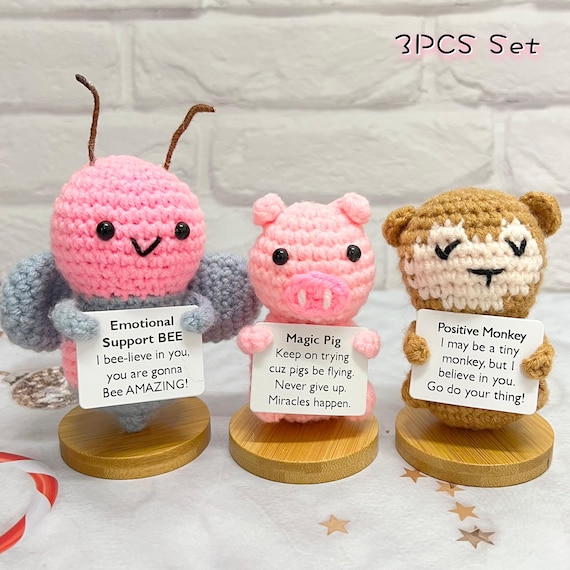 Crochet De Chat Positif - Little Rappels Message Tricoté En