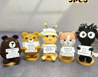 Crochet Animal - Bee, Cat, Bear - Handmade Emotional Support Gift, Teacher Appreciation