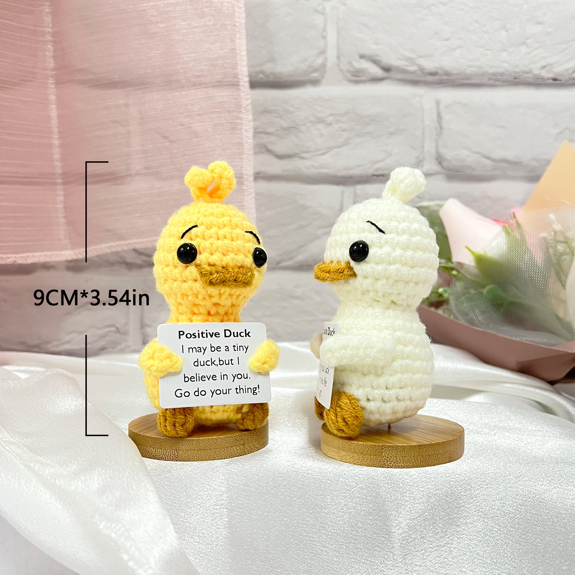 RoomyRoc Inspirational Crochet Duck Toy - Handmade Stress Relief Gift, Positive Affirmation - View #7