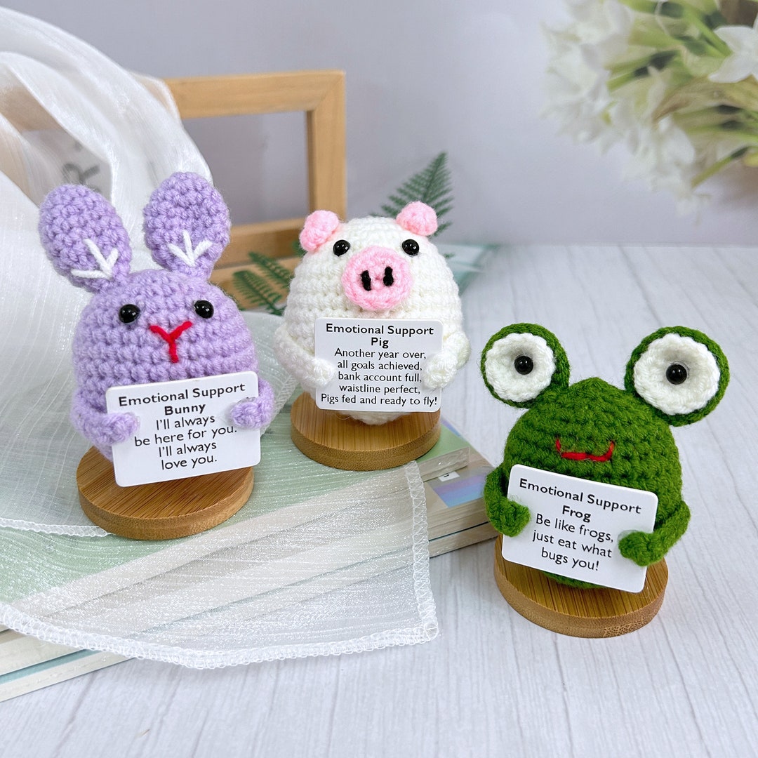 Crochet Emotional Support Animal Handmade Bunny Pig Frog Summer 