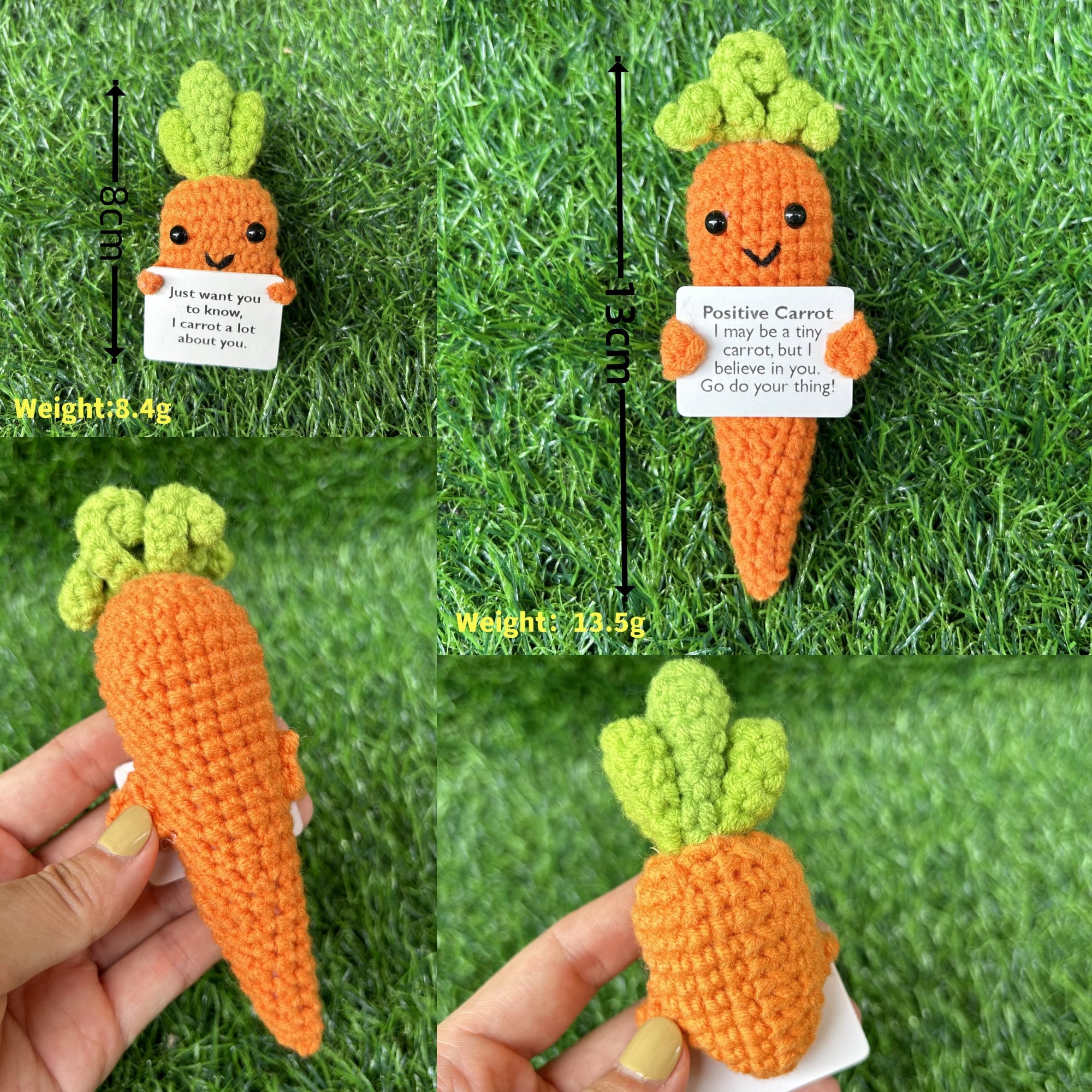 Handmade Crochet Caring Carrot Knitted Yarn Positive 