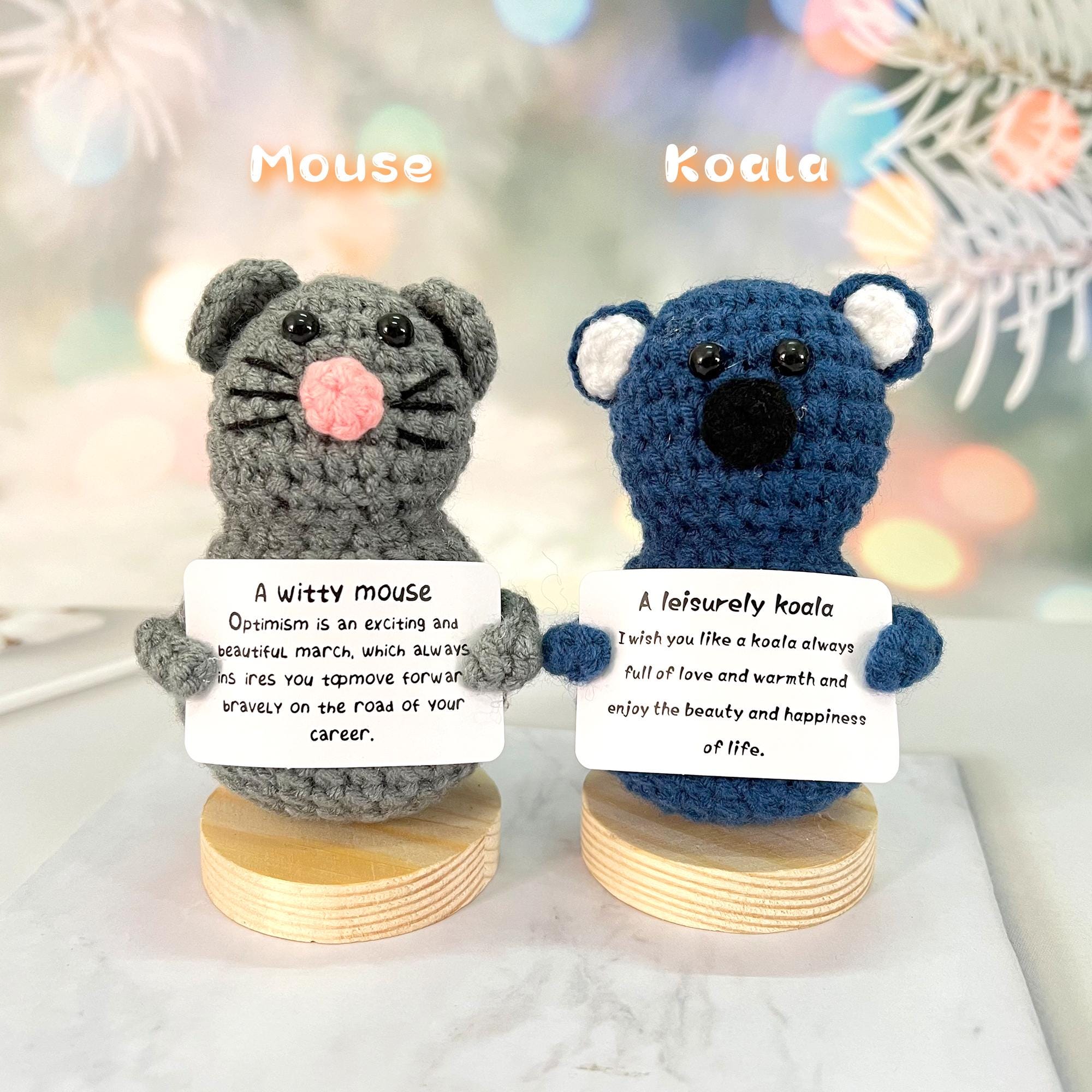 Positive Turtle Crochet TOYMIS Positive Cow Crochet - Cute Emotional Support Animal With Encouragement Card Highland Cow Gifts