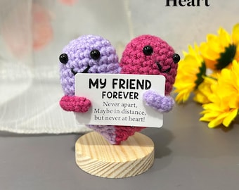 Handmade Crochet Toy With Positive Card, Crochet Heart, TNT, Candle, Tooth, Softball, Champagne, Desk Decorations