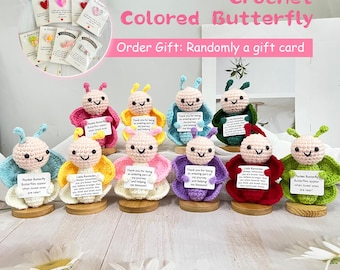 Handmade Crochet Butterfly Plush: Colorful Desk Decor, Teacher Appreciation