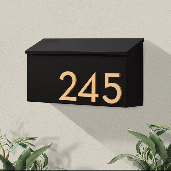 Modern Wall Mounted Mailbox Etsy