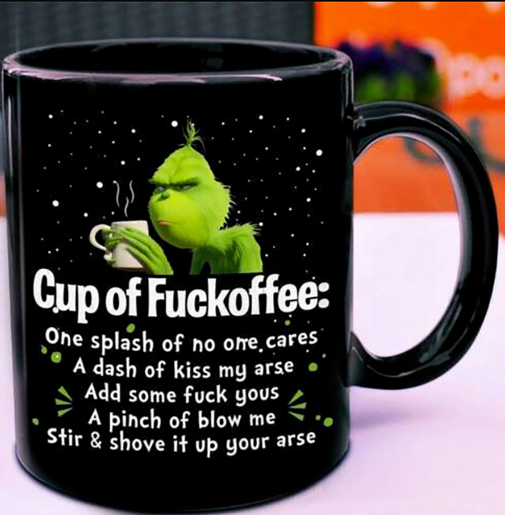 Grinch Bla Bla Christmas Mug Grinch Design Tea Cup Gift Ideas for Friends  and Family 