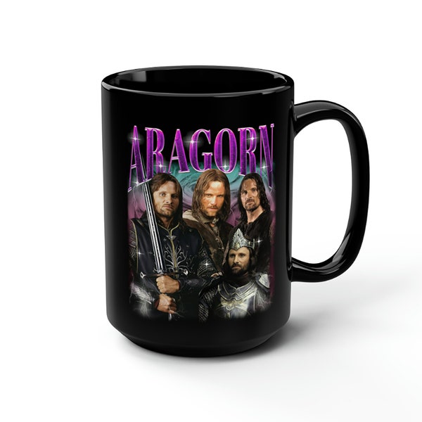 Retro Aragorn Coffee Mug ,Aragorn Black Mug,Lord of the Rings