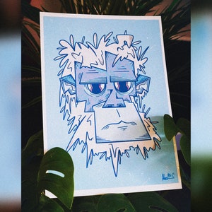 THE YETI - A5 Art Print | Cartoon | Illustration | Retro Art | Digital Artwork | Wall Decor