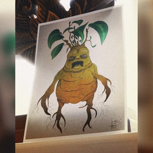 THE MANDRAKE - A5 Plant Art Print | Cartoon | Illustration | Retro Art | Digital Artwork | Wall Decor