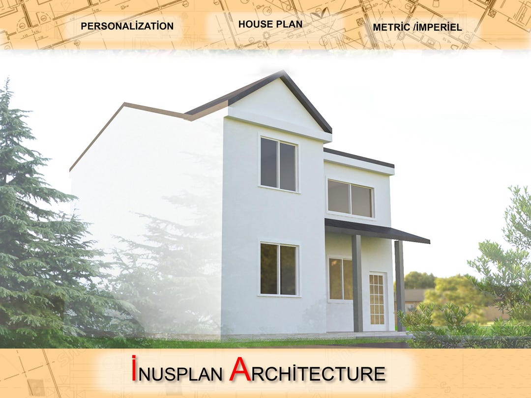 Modern Duplex Home Plan: 5 Bedroom House Design (PDF & Dwg File) - Etsy
