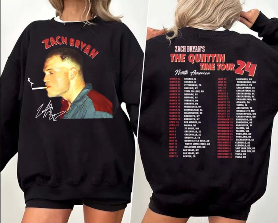 Vintage Zach Bryan The Quittin Time Tour 2024 Shirt