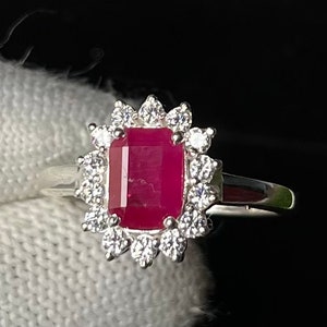 Ruby Ring, Vintage Ruby Engagement Ring, July Birthstone , Anniversary Birthday Gift For Her, Promise Ring, Minimalist Ring, Valentines Gift