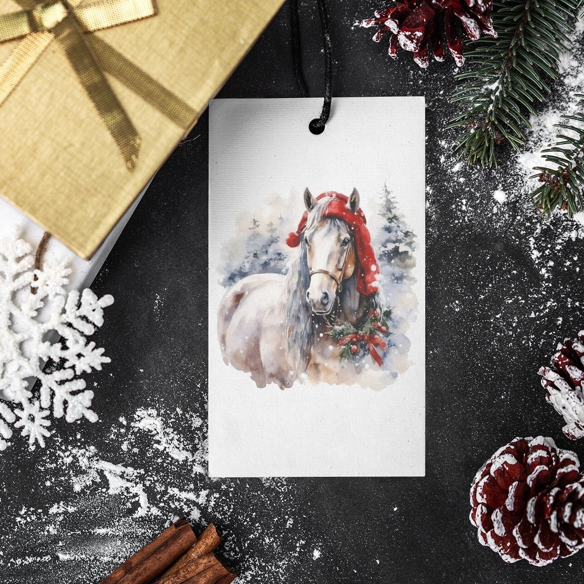 Country Christmas Horse Clipart. Bundle of 128 Watercolor PNG Winter ...
