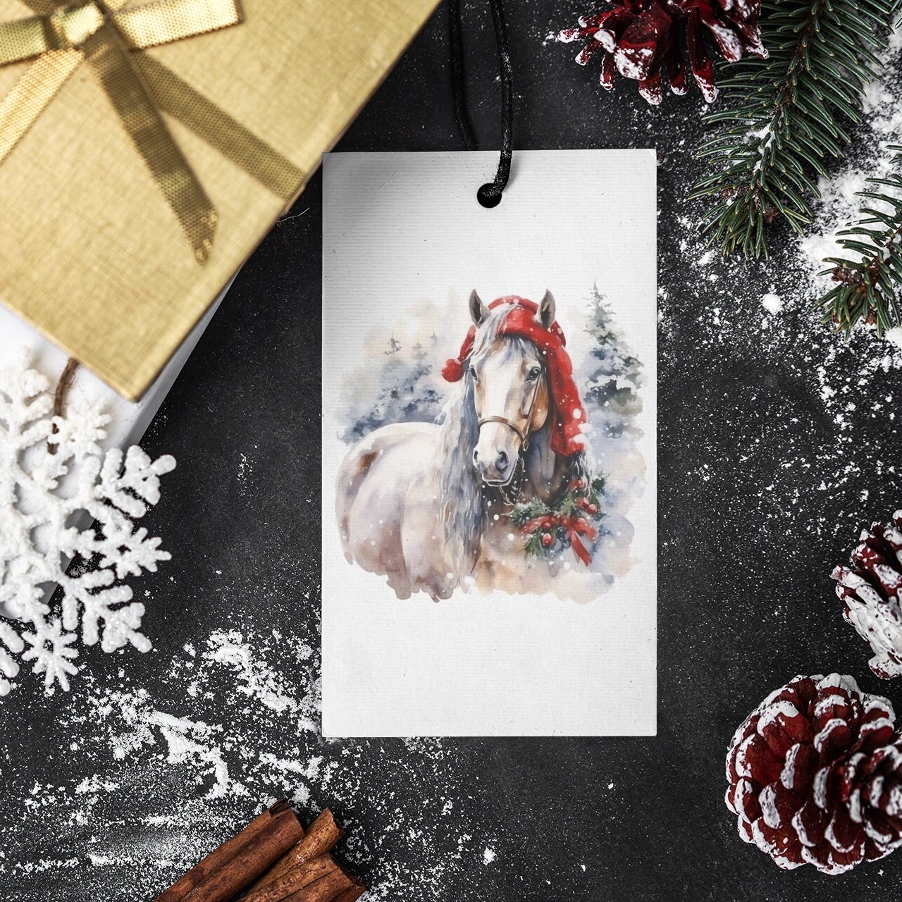 Country Christmas Horse Clipart. Bundle of 128 Watercolor PNG Winter ...